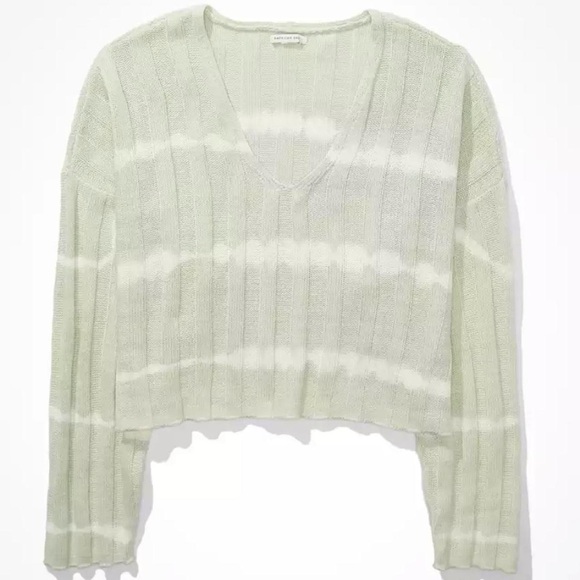 AE Tie-Dye V-Neck Sweater - Mint - Picture 3 of 6